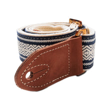 [PREORDER] Taylor 2Inch Academy Jacquard Leather Guitar Strap w/Amber Buckle, White/Brown