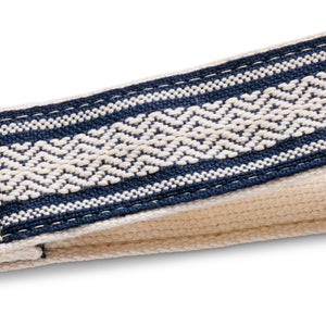 [PREORDER] Taylor 2Inch Academy Jacquard Leather Guitar Strap w/Amber Buckle, White/Brown