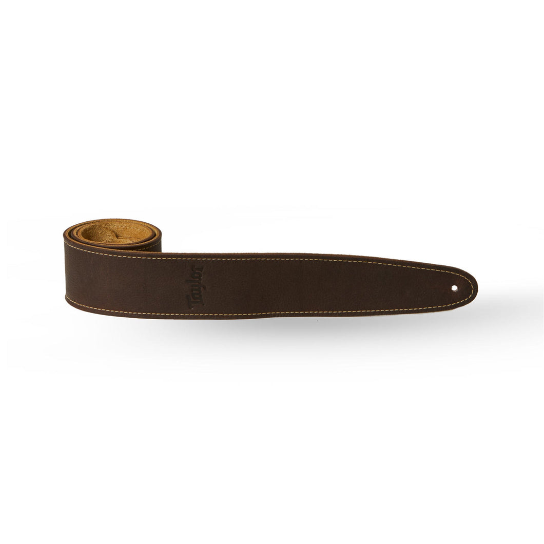 Taylor Leather/ Suede 2.5Inch Silver Logo Leather Guitar Strap, Black