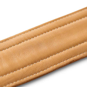 Taylor Spring Vine 2.5Inch Leather Guitar Strap, Medium Brown/Butterscotch Trim