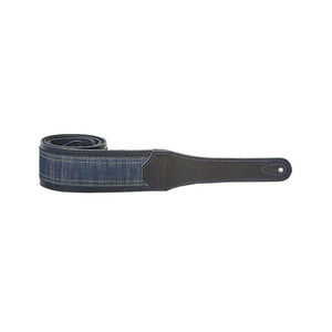Taylor Blue Denim 2Inch Embossed Logo Guitar Strap, Navy Edge