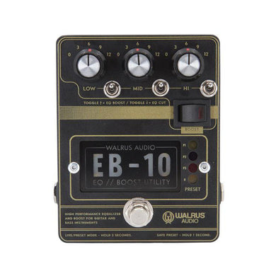 Walrus Audio EB-10 Preamp/EQ/Boost Guitar Effects Pedal, Black