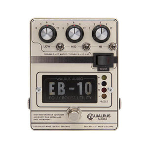 Walrus Audio EB-10 Preamp/EQ/Boost Guitar Effects Pedal, Cream