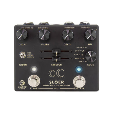 Walrus Audio SLOER Stereo Ambient Reverb Guitar Effects Pedal, Black