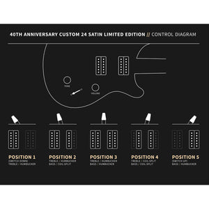 [PREORDER] PRS 40th Anniversary Custom 24 Satin Limited Edition Guitar, Fire Smokeburst (Stained Binding)
