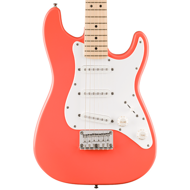 [PREORDER] Squier FSR Mini Stratocaster Electric Guitar, Maple FB, Tahitian Coral