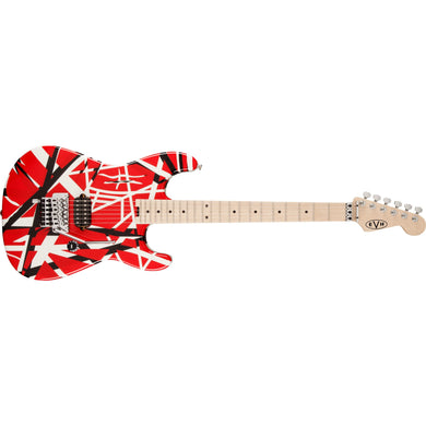 [PREORDER] EVH Stripe Series Stratocaster Electric Guitar, Maple FB, Red w/Black & White Stripes