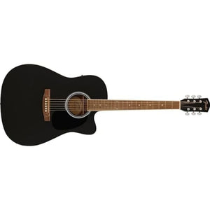 Fender FA-25CE Dreadnought Acoustic Guitar, Black
