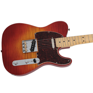 [PREORDER] Fender Japan Hybrid II Telecaster Electric Guitar, Maple FB, Flame Sunset Orange Transparent