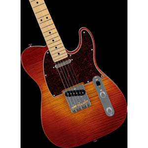 [PREORDER] Fender Japan Hybrid II Telecaster Electric Guitar, Maple FB, Flame Sunset Orange Transparent