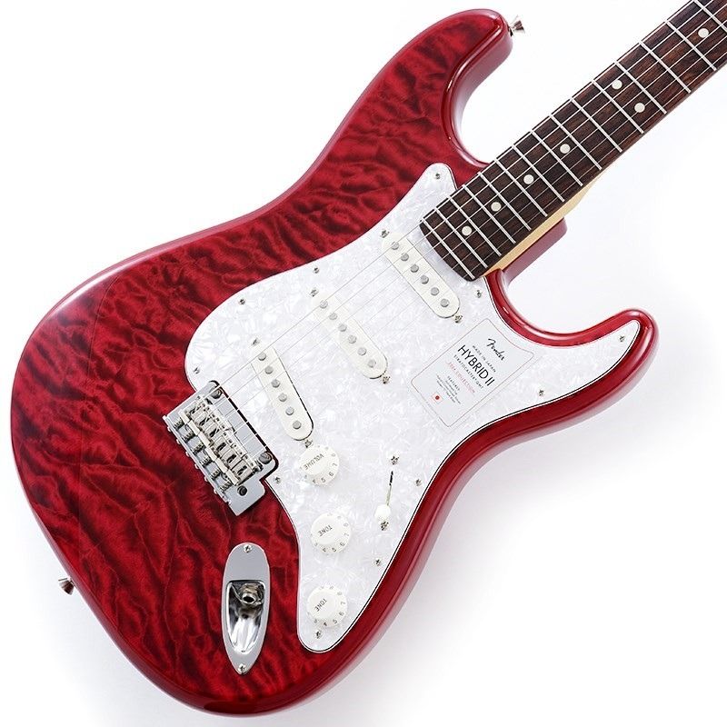 ギター Fender Hybrid II Stratocaster Red Beryl Fender 2024 Collection MIJ Hybrid II Stratocaster in Red