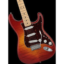 Fender Japan Hybrid II Stratocaster Electric Guitar, Maple FB, Flame Sunset Orange Transparent
