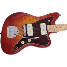 [PREORDER] Fender Japan Hybrid II Jazzmaster Electric Guitar, Maple FB, Flame Sunset Orange Transparent