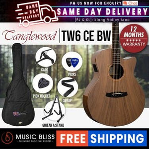 Tanglewood TW6 CE BW Winterleaf Exotic Super Folk Acoustic-Electric Guitar