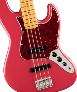 [PREORDER] Fender American Professional Classic Jazz Bass Electric Guitar, Maple FB, Faded Dakota Red