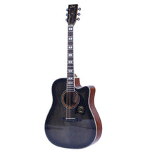 Cate QM-717 Black Green Finish Acoustic Guitar