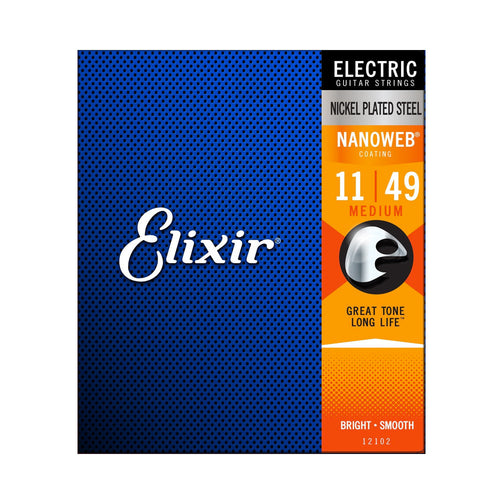 Elixir 12102 Nanoweb Electric Guitar Strings 11-49