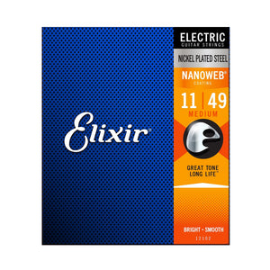 Elixir 12102 Nanoweb Electric Guitar Strings 11-49