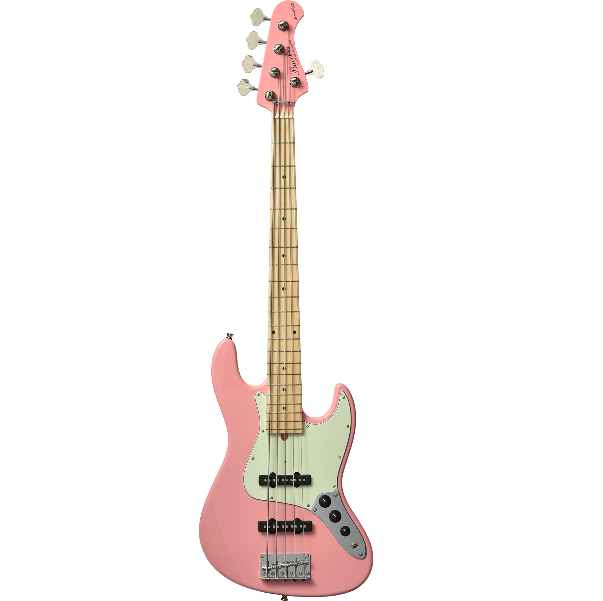 Bacchus WL-534S-ALD-SP Pink 5 String Bass – Mahogany Music Bacchus WL-534S-ALD-SP Pink 5 String Bass – Mahogany Music