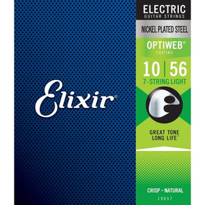 Elixir 19057 Optiweb Light 7-String Electric Guitar Strings 10-56
