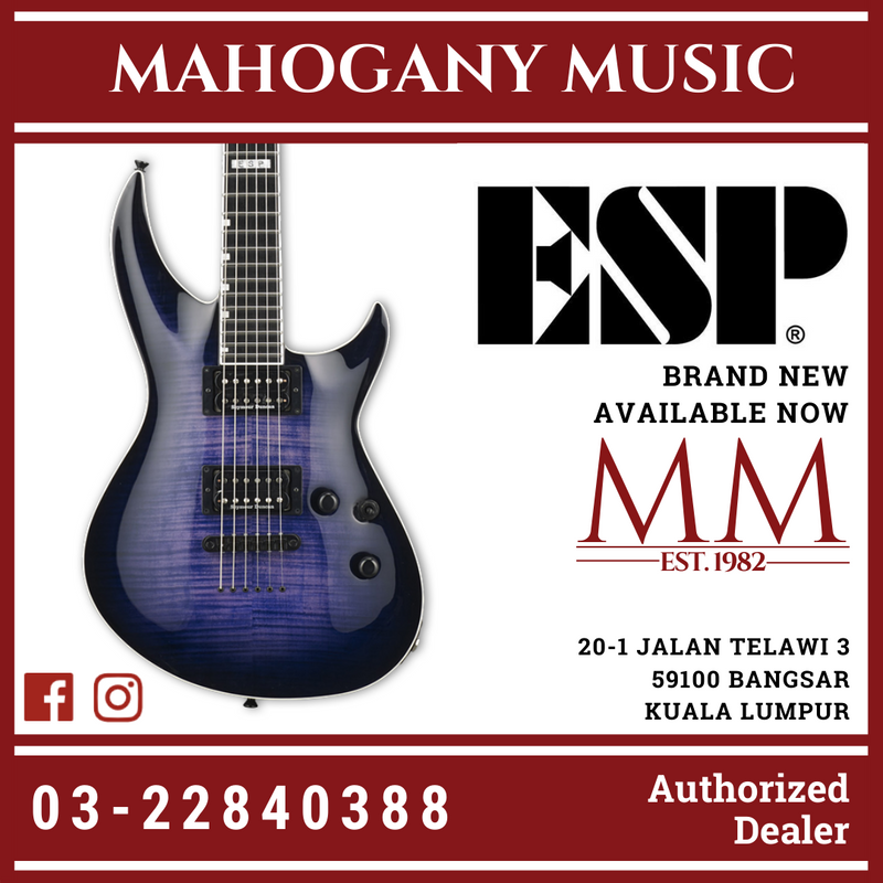 ESP E-II Horizon-III Reindeer Blue Electric Guitar – Mahogany Music