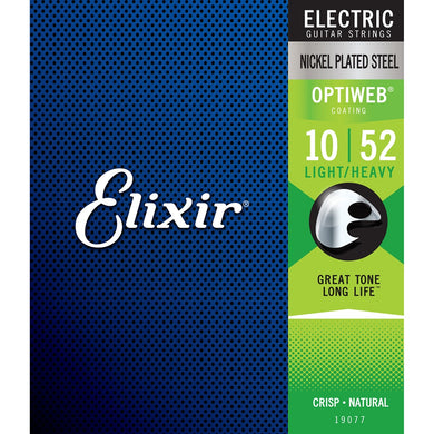 Elixir 19077 Optiweb Light Heavy Electric Guitar Strings 10-52