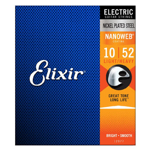 Elixir 12077 Nanoweb Electric Guitar Strings 10-52