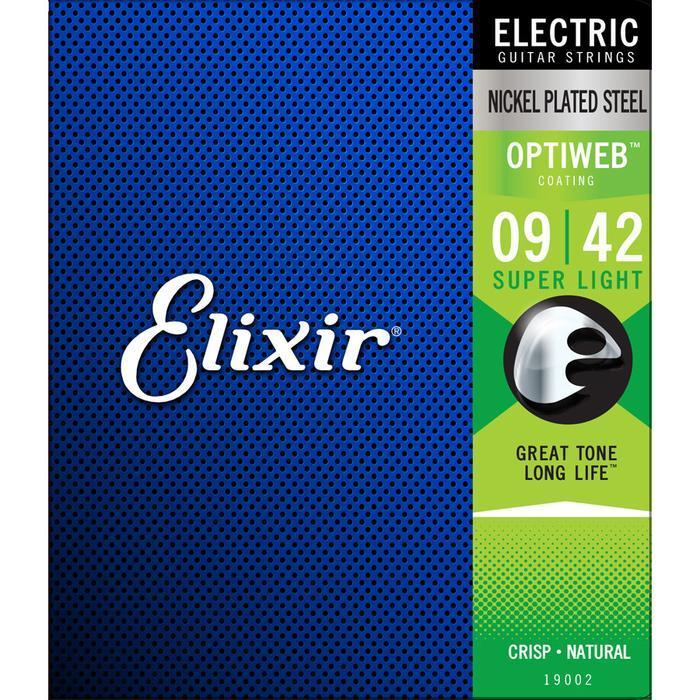 Elixir 19002 Optiweb Super Light Electric Guitar Strings 09-42