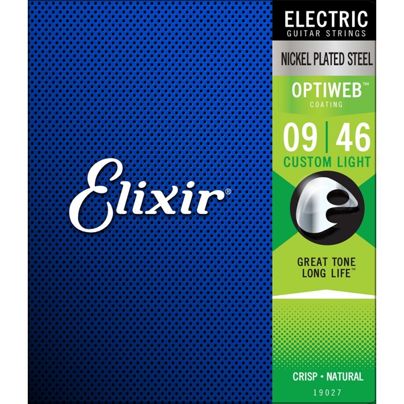 Elixir 19027 Optiweb Custom Light Electric Guitar Strings 09-46