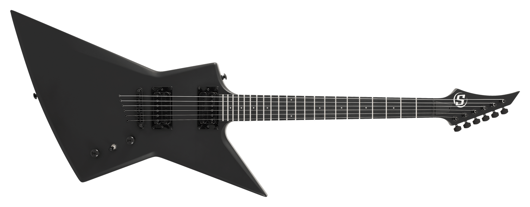 S by Solar EB4.6C – Carbon Black Matte Electric Guitar – Mahogany Music