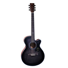 Cate 40" QM704C Black Green Finish Acoustic Guitar