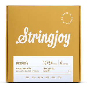 Stringjoy Brights Acoustic Guitar Strings - 12/54