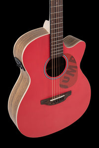 Ovation Applause AEO-69-R E-Acoustic Guitar Jump OM Cutaway Electro Lipstick