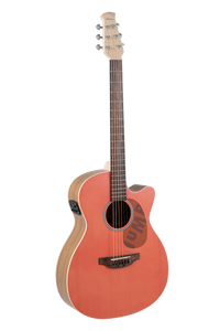 Ovation Applause AEO-69-O E-Acoustic Guitar Jump OM Cutaway Electro Peach