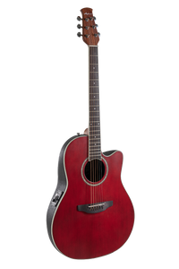 Ovation Applause AB24-2S E-Acoustic Guitar CS Mid Cutaway Ruby Red Satin