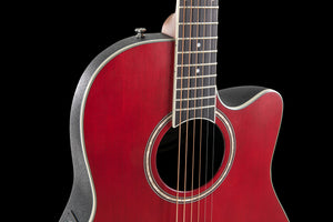 Ovation Applause AB24-2S E-Acoustic Guitar CS Mid Cutaway Ruby Red Satin