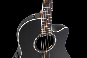 Ovation Applause AB24-5S E-Acoustic Guitar CS Mid Cutaway Black Satin