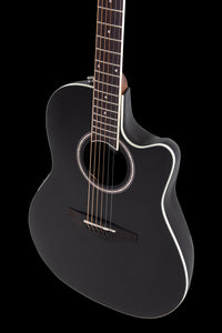 Ovation Applause AB28-5S E-Acoustic Guitar Super Shallow Bowl Cutaway Black Satin