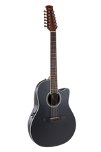 Ovation Applause AB2412-5S E-Acoustic Guitar AB2412II Mid Cutaway 12-string Black Satin