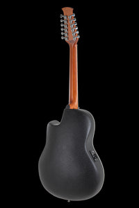 Ovation Applause AB2412-5S E-Acoustic Guitar AB2412II Mid Cutaway 12-string Black Satin