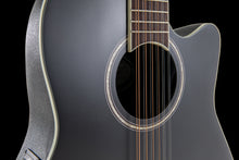 Ovation Applause AB2412-5S E-Acoustic Guitar AB2412II Mid Cutaway 12-string Black Satin