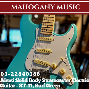 Aiersi Solid Body Stratocaster Electric Guitar - ST-11, Surf Green