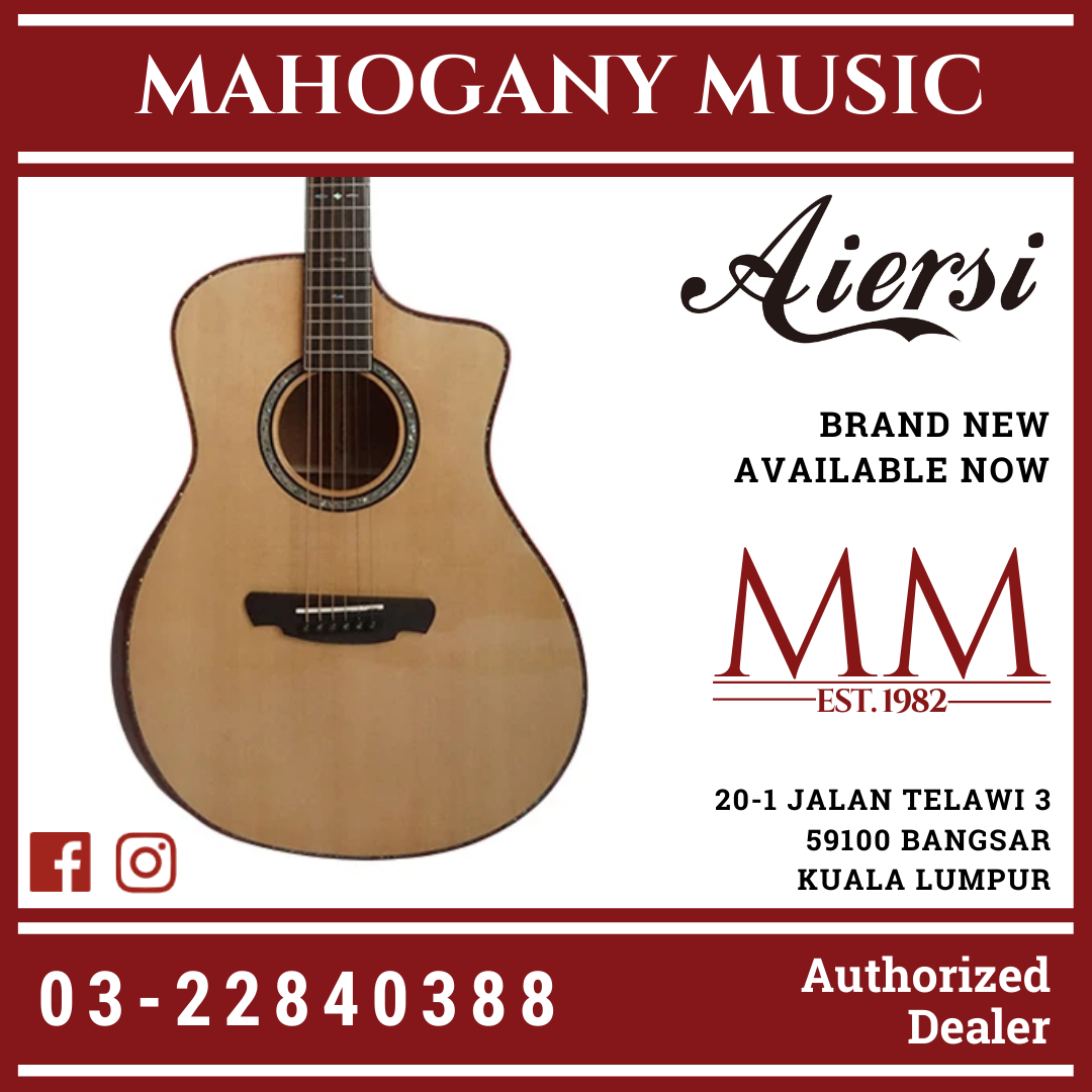 Aiersi Full Solid Acoustic Guitar Spruce Master SG03SMCN 41