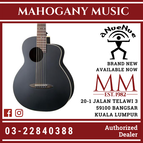 Anuenue ML16E Lumiblack Bird 36Inch Acoustic Guitar