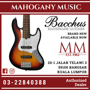 Bacchus WJB5-580/R-Act-3TS 5-String 3 Tone Sunburst Active Bass