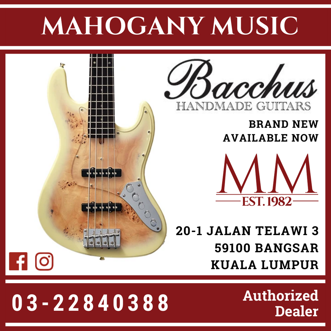 Bacchus WJB5-BP Act BD-B Blonde Burst 5-String Active Bass