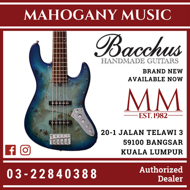 Bacchus WJB5-BP Act BL-B Blue Burst 5-String Active Bass