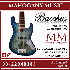 Bacchus WJB5-BP Act BL-B Blue Burst 5-String Active Bass