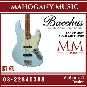 Bacchus BJB-1-RSM/M-PTL-SOB Universe Series Roasted Maple Electric Bass, Pastel Sonic Blue