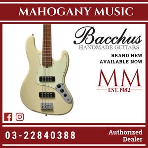 Bacchus BJB-2-RSM/M-OWH Universe Series Roasted Maple Electric Bass, Olympic White